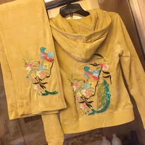 BCBG velour sweatsuit set